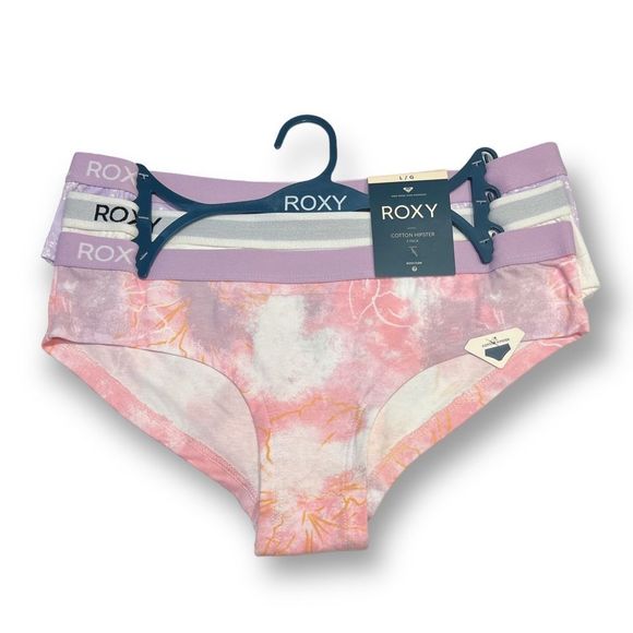 Roxy Women’s Cotton Hipster 3 Pack Size Large NWT - Picture 1 of 4